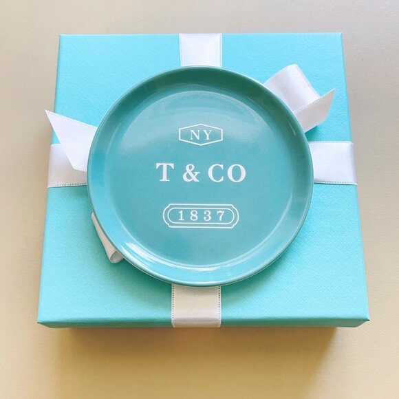 Tiffany & Co. Jewelry - New Tiffany & Co. Trinket Dish Blue Logo 1837 NY Round Porcelain Numbered